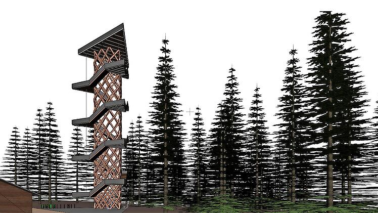 Der neue Turm ist in seinem Aussehen einem Tannenzapfen nachempfunden.