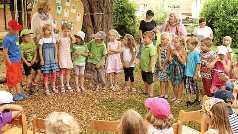 Viel Spaß hatten die Kindergartenkinder aus Neubrunn, Kirchlauter und Breitbrunn bei der feier in Neubrunn. Foto: Günther Geiling