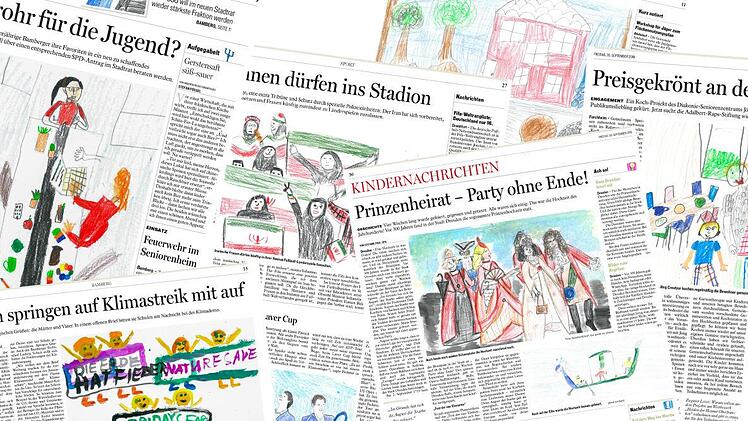 Mehr als 400 Fotos wurden durch Gemälde von Schülern aus Franken ersetzt. Mit dieser Aktion feierten die Zeitungen der Mediengruppe den diesjährigen Weltkindertag am 20. September. Illustration: Franziska Schäfer