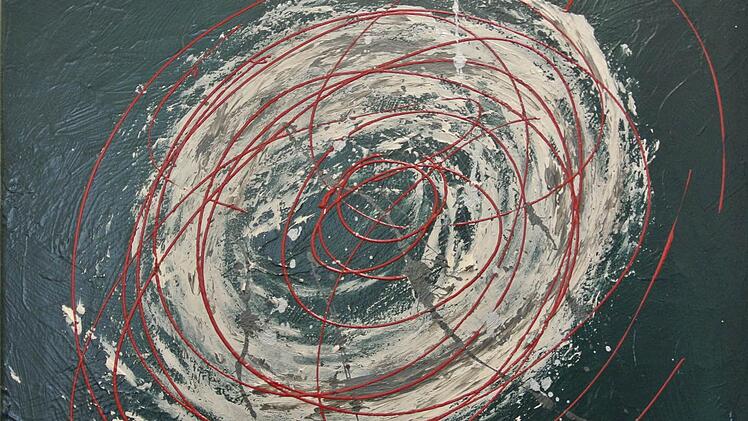 Bewegung prägt die Acrylbilder der Lebenshilfe-Fördergruppe in Augsfeld. Foto: Brigitte Krause