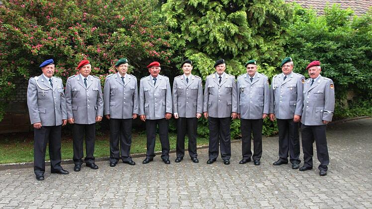 Von links: Josef Güthlein, Norbert Wiemann, Richard Heilmann, Georg Wiemann, Christian Eismann, Erich Messingschlager, Reinhold Klaus, Winfried Schüpferling und Stefan Stöhr