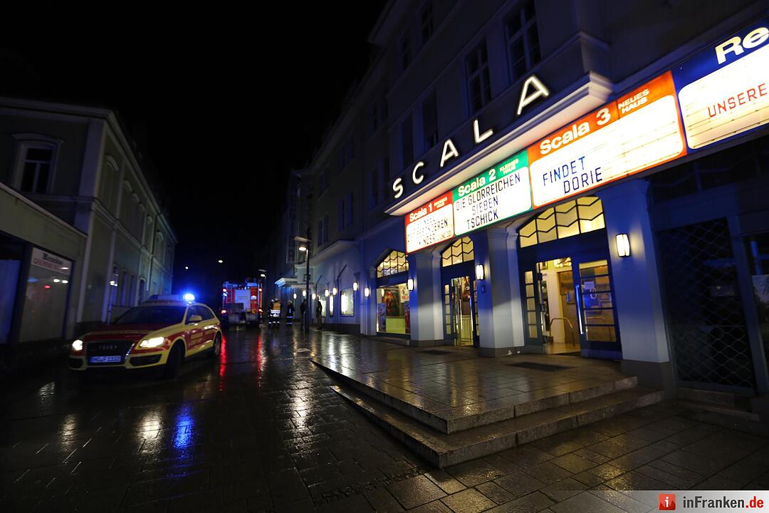 Kellerbrand im Scala-Kino in Hof