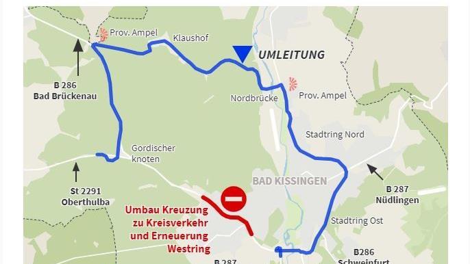 Umleitung um Bad Kissingen ab Frühjahr 2022. Grafik: SH