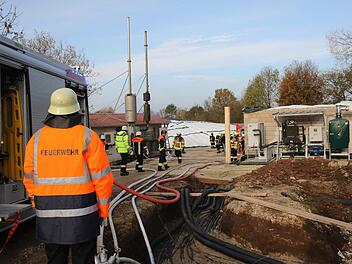 Hoher Schaden beim Brand einer Biosgasanlage im Lichtenfelser Stadtteil Buch am Forst. Foto: Michael Stelzner