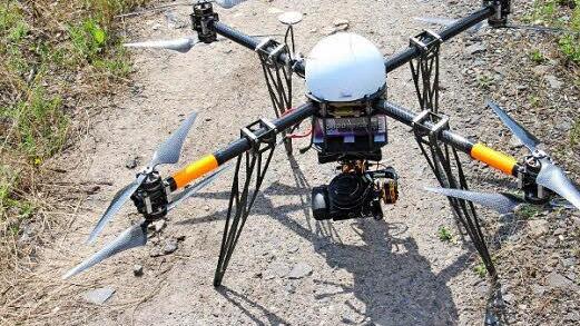 Der Oktokopter auf dem Boden.