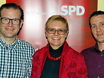 Die Vorsitzende des SPD-Kreisverbandes Bad Kissingen und ihre beiden Stellvertreter: (von links) Norbert Schaub, Sabine Dittmar und Florian Wildenauer. Foto: Dieter Britz