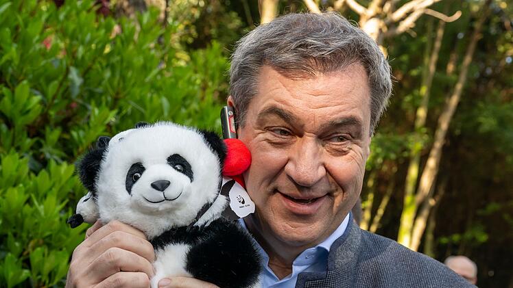 Bayerns Ministerpr&auml;sident S&ouml;der mit Panda