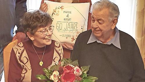 Seit 60 Jahren gemeinsam durch dick und d&uuml;nn: Marianne und Kunibert Auer.