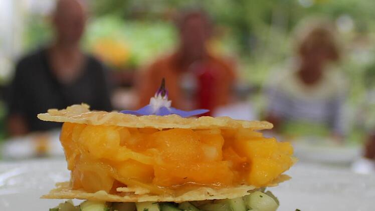 Kulinarisches Highlight des Tages war Tomate mit Mango und Lachs.Markus Häggberg