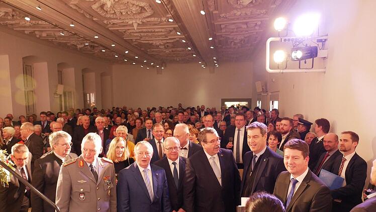 Ministerpräsident Markus Söder beim Neujahrsempfang in Münnerstadt.Heike Beudert