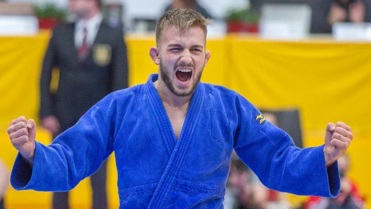 Der Jubelschrei nach dem Finalsieg: Max Heyder ist deutscher Judo-Meister in der Leichtgewichtsklasse bis 60 Kilogramm. privat