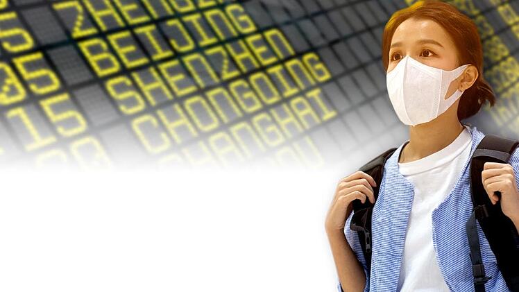 Die Firmen im Landkreis verzichten vorerst auf Reisen nach China und der Mundschutz in den Apotheken ist vergriffen. Trotzdem: Es besteht kein Grund zur Panik.Fotos: stock.adobe.com / Montage: Dagmar Klumb