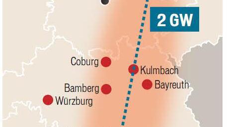 Stromtrasse Lauchstädt - Meitingen. FT-Grafik: Dietmar Rothe