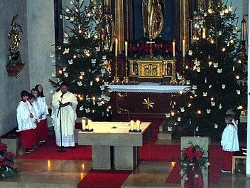 Pfarrer Michael Erhart hielt den Festgottesdienst zum Jubiläumsjahr 2014 in Sand. Fotos: Alfons Beuerlein