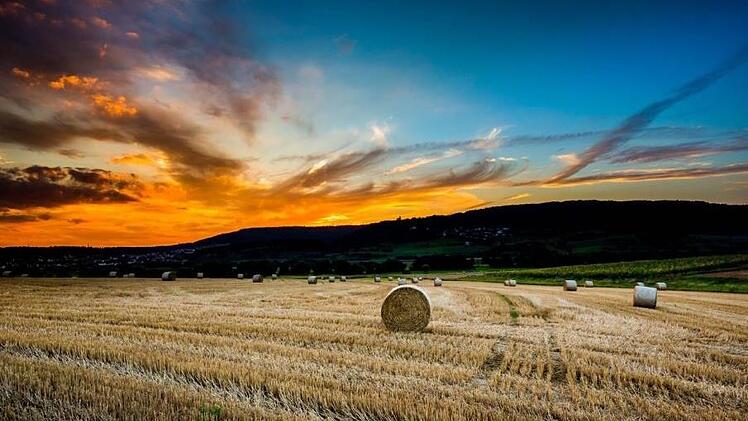 Eine Fläche von insgesamt rund 22 000 Hektar beackern die Landwirte im Kreis Forchheim. Dieses Ernte-Foto aus dem vergangenen Jahr zeigt ein Feld mit Blick auf Reifenberg. Foto: Andreas Nagengast/Infrankenpix
