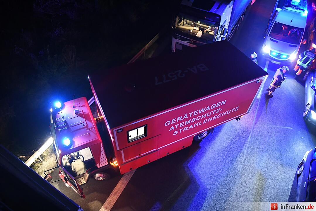 Schwerer Unfall auf A70 bei Bamberg