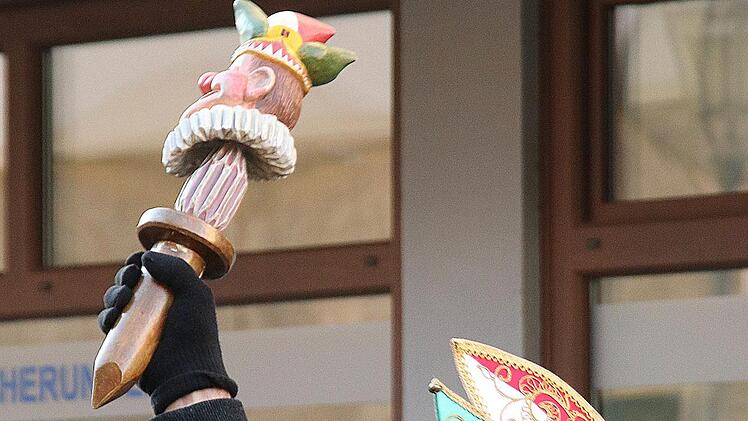 Sitzungspräsident Andreas Albert und der Elferrat der Kolpingsfamilie in Feierlaune