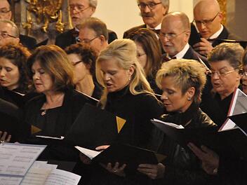Mit zu Herzen gehenden Melodien und Interpretierungen begeisterte die Münnerstädter Liedertafel in der Klosterkirche.  Foto: Peter Klopf