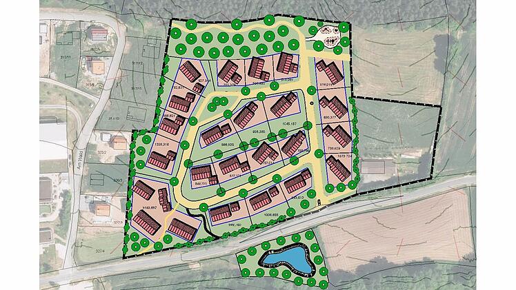 So sieht der Bebauungsplan für das geplante Baugebiet "Am Wald II" aus. Repro: BR
