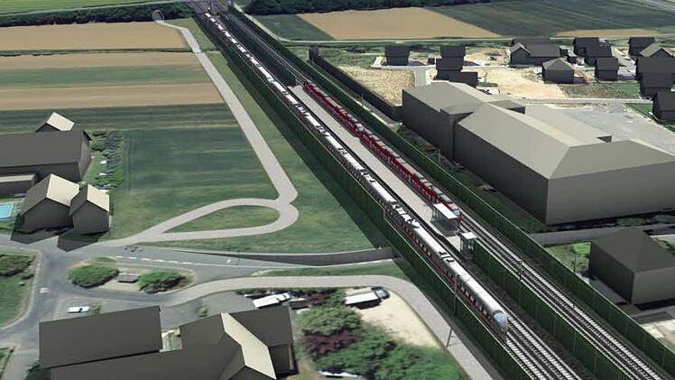 So soll der Bahn-Haltepunkt Eggolsheim aussehen.  Grafik: Deutsche Bahn
