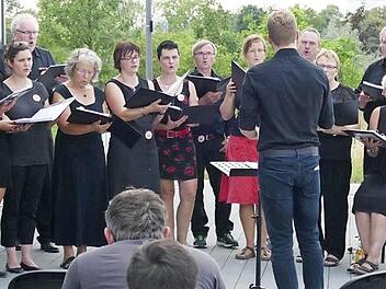 Der Gesangverein Junkersdorf trat bei der Landesgartenschau in Würzburg auf und erhielt viel Beifall. Foto: Gerold Snater