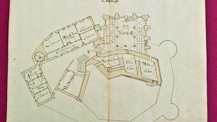 Übersichtsplan von Schloss Callenberg, das Johann CAsimir ausbauen ließ.