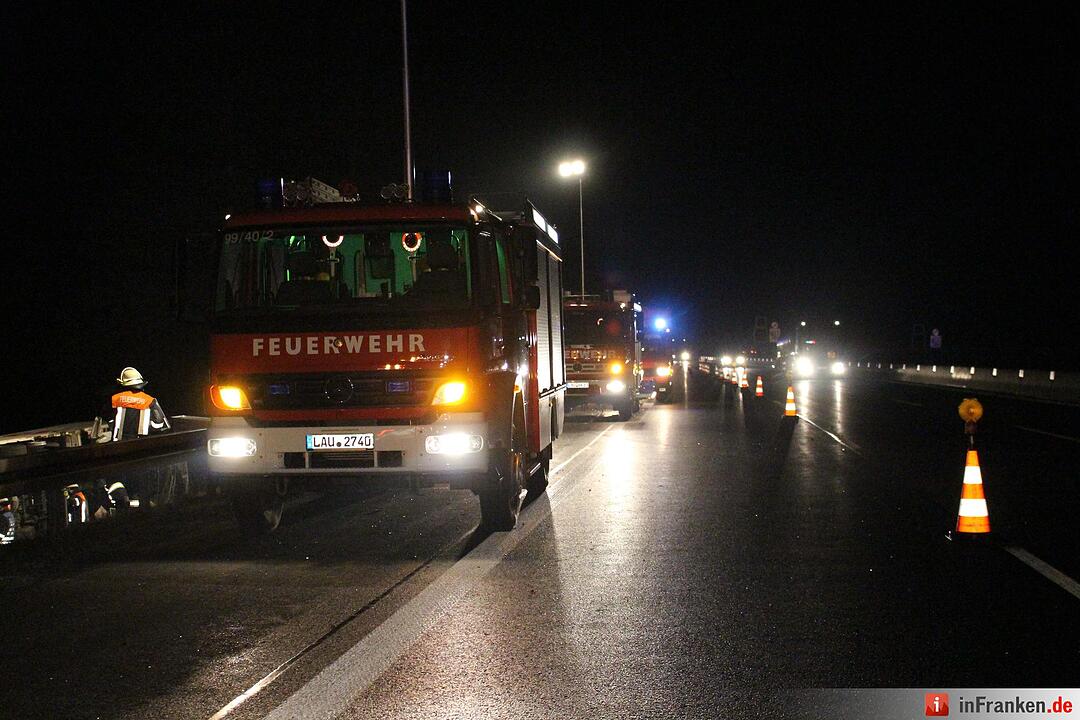 Lkw-Unfall auf A9 bei Schnaittach