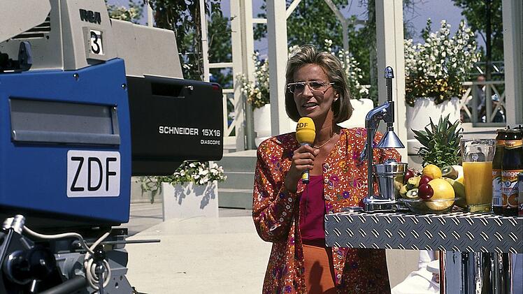 Ein Bild aus den Anf&auml;ngen des "ZDF-Fernsehgartens": Ilona Christen bei einer Ausgabe im Jahr 1989.