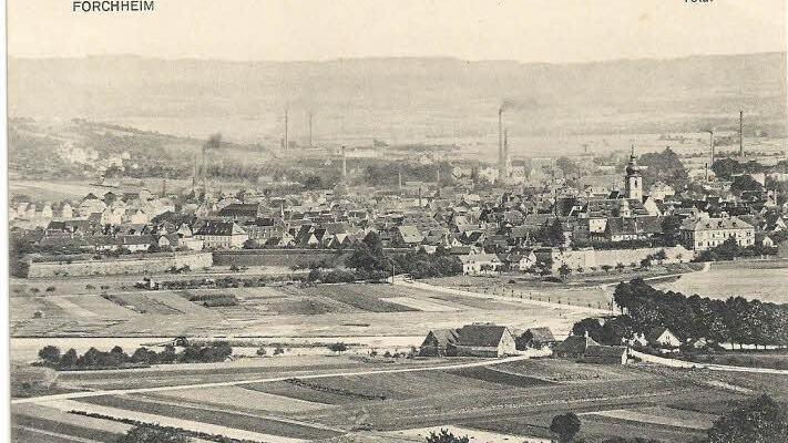 Das industrialisierte Forchheim auf einer Ansichtskarte nach 1900Repros: Franze