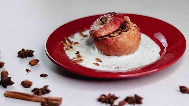 Bratapfel mit Vanillesoße