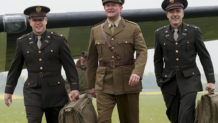 So stellt sich Hollywood echte Helden vor: Matt Damon, Bill Murray, George Clooney (von links) in "The Monuments Men". Foto: Twentieth Century Fox