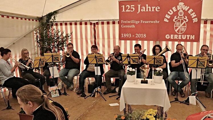 Der Posaunenchor Untermerzbach gestaltete den Festgottesdienst zum 125-jährigen Bestehen der Feuerwehr Gereuth musikalisch.Helmut Will