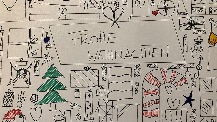 Diese Gru&szlig;karte haben die Sch&uuml;ler zu ihren akustischen Adventskalendern entworfen. Foto: privat