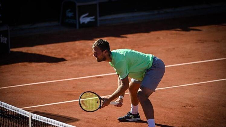 Hochkonzentriert stand Kevin Krawietz im Halbfinale am Netz. Mit zahlreichen gelungenen Volleys hatte er am Donnerstagabend maßgeblichen Anteil am Finaleinzug.Rudolf Krawietz