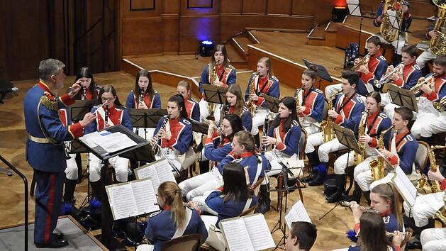Spritzig, konzentriert und spielfreudig präsentierte das Jugendmusikkorps der Stadt Bad Kissingen seine musikalische Bütt.  Fotos: Peter Klopf