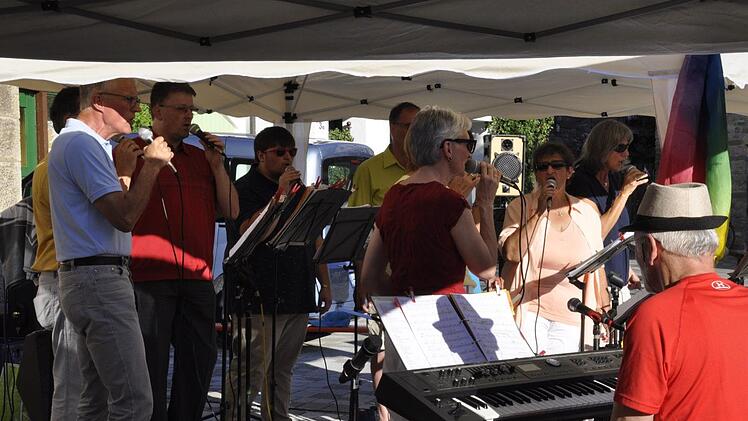 Das Ensemble Sing‘n'Swing feierte auf dem Viehmarkt seinen 20. Geburtstag. Foto: Peter Klopf