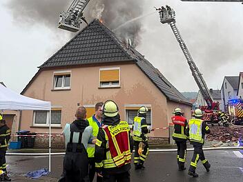 Dachstuhlbrand in Volkach Dachstuhlbrand in Volkach