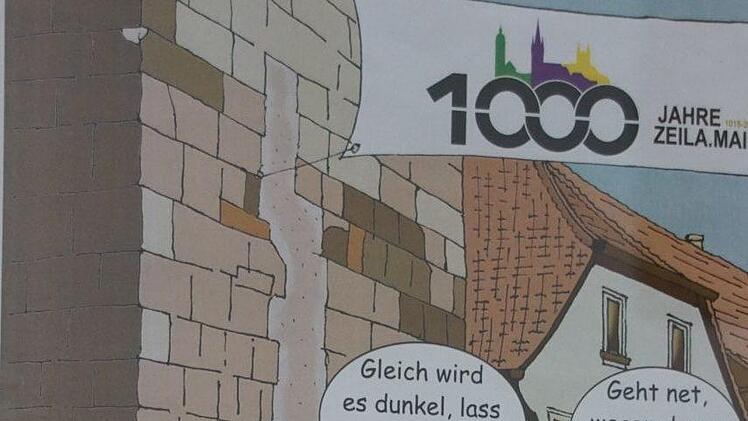 Die Karikatur zum Jubiläum der Stadt ZeilSabine Weinbeer