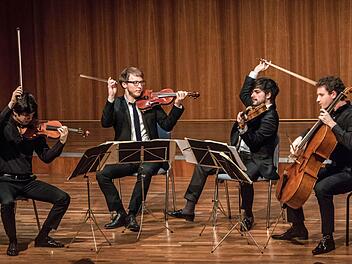 Das junge Quatuor van Kuijk begeisterte seine Zuhörer im Kongresshaus mit Werken von Mozart, Schumann und Debussy. Foto: Jochen Berger