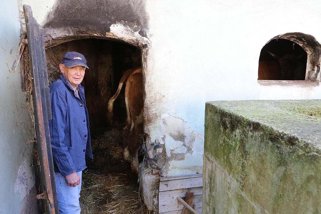 Landwirt Hans Schmidt in Kairlilndach;  Foto: Barbara Herbst