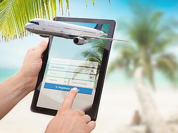 Reise buchen, Reise, Verreisen, Online buchen, Flüge, Fliegen