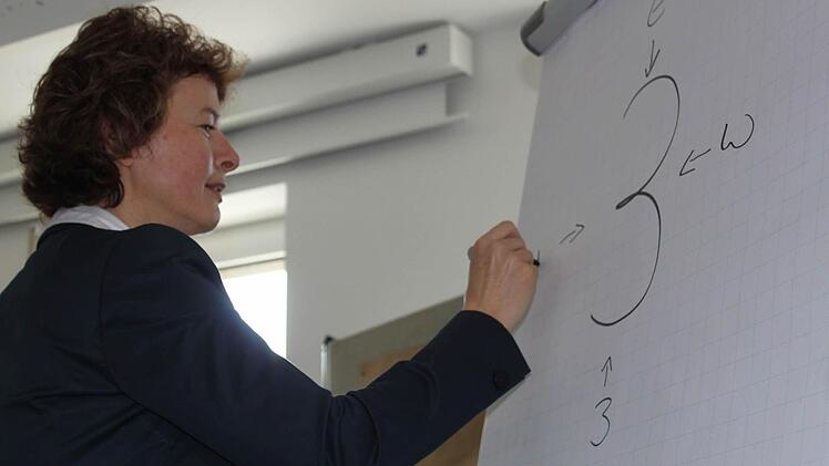 Ein Beispiel, das Qualitätsmanagerin Susanne Groß gerne bei ihren Kunden anwendet, um die Notwendigkeit eines Perspektivenwechsels zu verdeutlichen ist die "3". Diese sieht, je nach Standpunkt, nämlich auch mal aus wie ein "E", ein "w" oder ein "m" . Foto: Anja Greiner