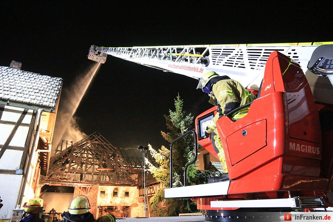 Scheunenbrand in Reundorf bei Lichtenfels