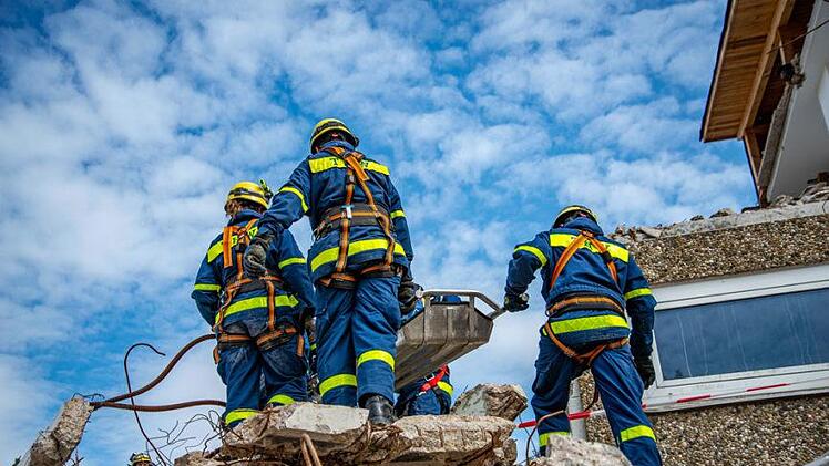 Rettungsaktion im  "fiktiven" Krisengebiet. Foto: THW Bad Kissingen