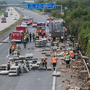 7 000 Hühner im Freilauf auf der Autobahn