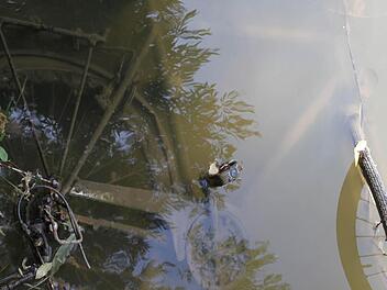 Viele alte Fahrräder werden vom Bauhof aus der Aisch gezogen. Sie landen dann im Keller des Fundbüros im Rathaus Höchstadt. Foto: Christian Bauriedel