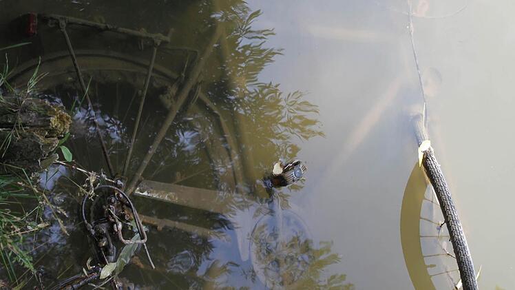 Viele alte Fahrräder werden vom Bauhof aus der Aisch gezogen. Sie landen dann im Keller des Fundbüros im Rathaus Höchstadt. Foto: Christian Bauriedel