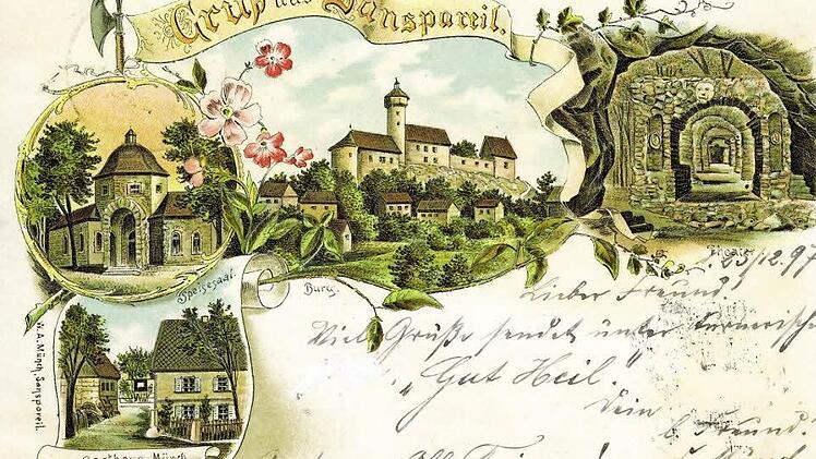 Eine Schmuckpostkarte aus dem Jahr 1897 Repro: Reinhard Löwisch