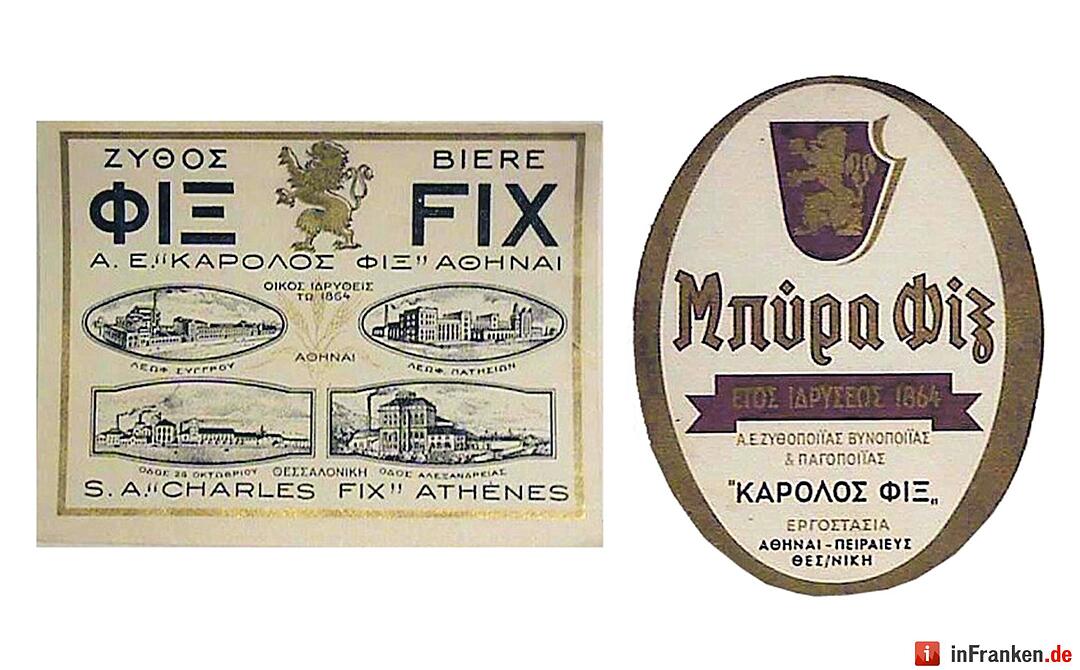 4. Bier: Ozapft is in Athen? Der Spruch aller Bierfreunde ist in Griechenland nicht „ouzo“, aber der Gerstensaft  ist auch dort so etwas wie  ein Volksgetränk. Das verdanken die Griechen  der bayerischen Regentschaft. König Otto holte bayerische Handwerker  in den Süden; darunter war Johann Adam Fix, ein Bergmann aus  Edelbach bei Aschaffenburg im Spessart. Er organisierte erfolgreich den Betrieb von Erzminen und holte später seine Familie nach. Sein Sohn Johann Georg Fix verkauft zunächst impor