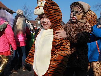 "Elefanten, Tiger & Co., auch Lichtenfels hat seinen Zoo" lautete das Motto, das der Franziskus-Kindergarten für seinen Rosenmontagszug ausgegeben hatte. Foto: Miriam Hegner